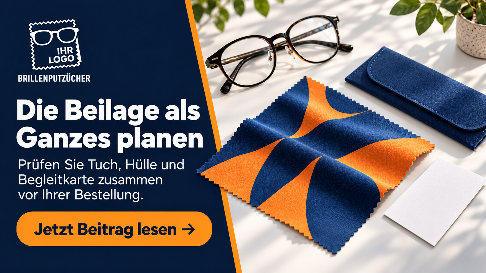 Brillenputztücher als Beilage: Zusammenstellung planen